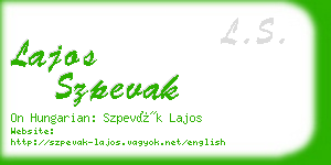 lajos szpevak business card